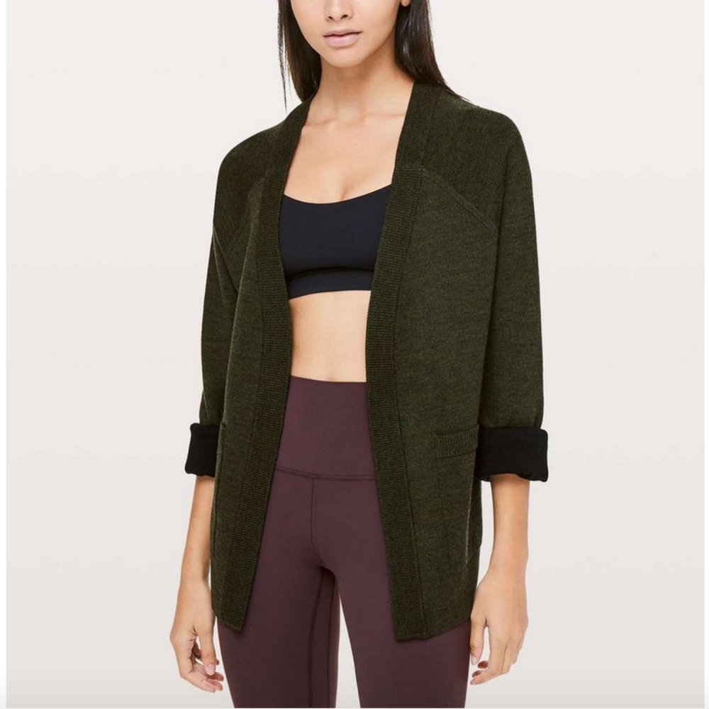 Lululemon Reverse Me Wrap Olive and Black